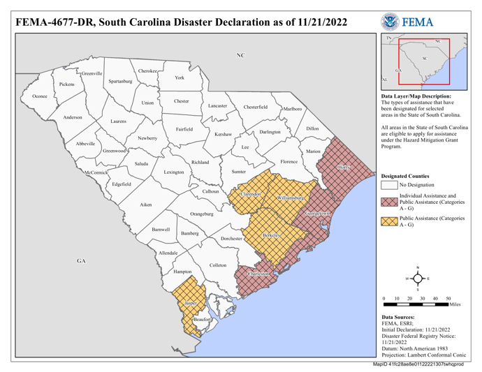 DR4677 SC Declared Areas