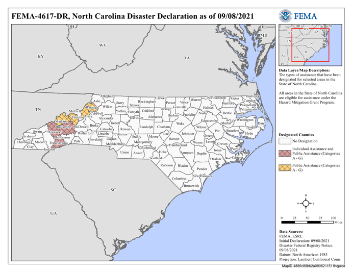 DR4617 NC Declared Counties