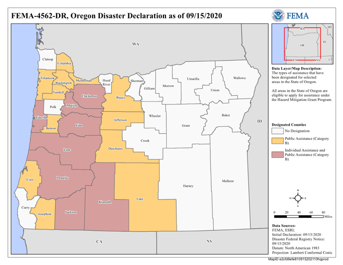 map of disaster declaration area