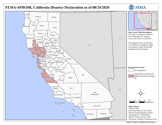 map of disaster declaration area